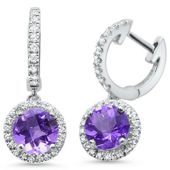 1.73ct 14kt white gold amathise and diamond drop d